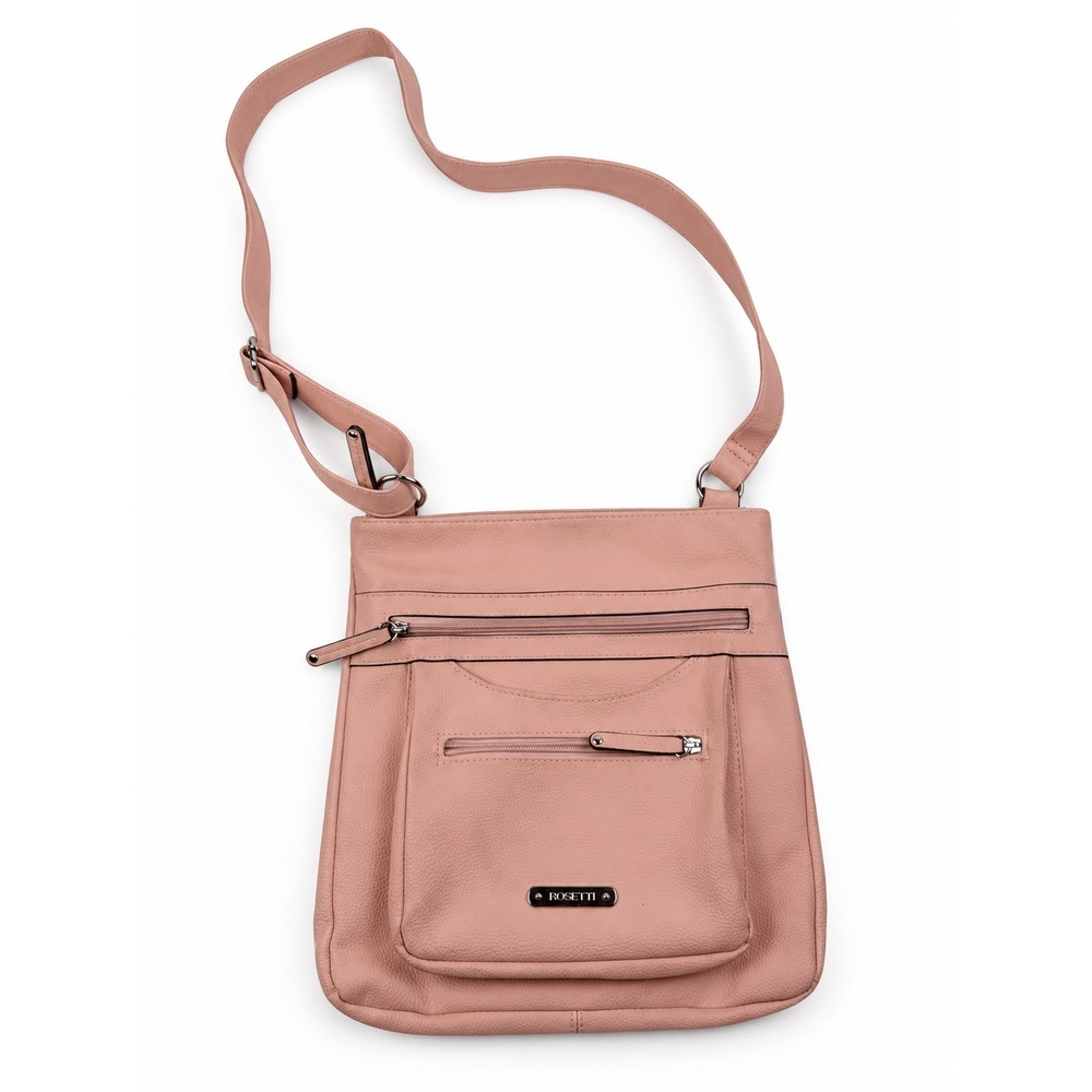 Rosetti Vintage Y2K Pink Leather Crossbody Multi Pocket Purse Bag